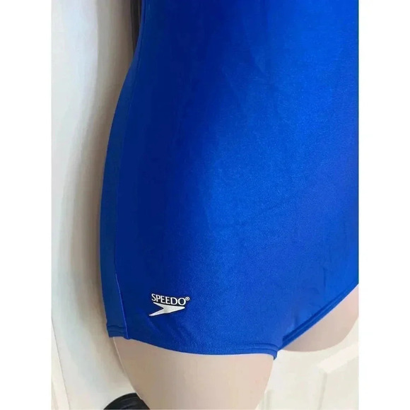 SPEEDO blue swimming one piece X back size 8 NWT - Picture 5 of 7
